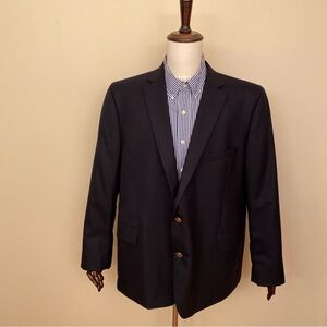 Stafford Men’s 52R Navy Blue Blazer Jacket Sport Coat Gold Button